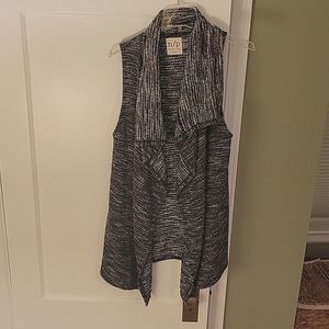 Black White Woven Vest